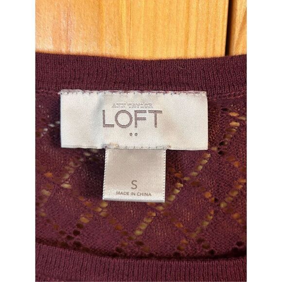 Ann Taylor LOFT Maroon Knit Long Sleeve Sweater Size Small (4140) - Picture 3 of 5